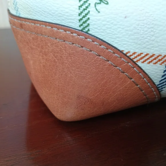 Coach Heritage Blue Stripe Tattersal Zip Tote - Picture 5 of 7